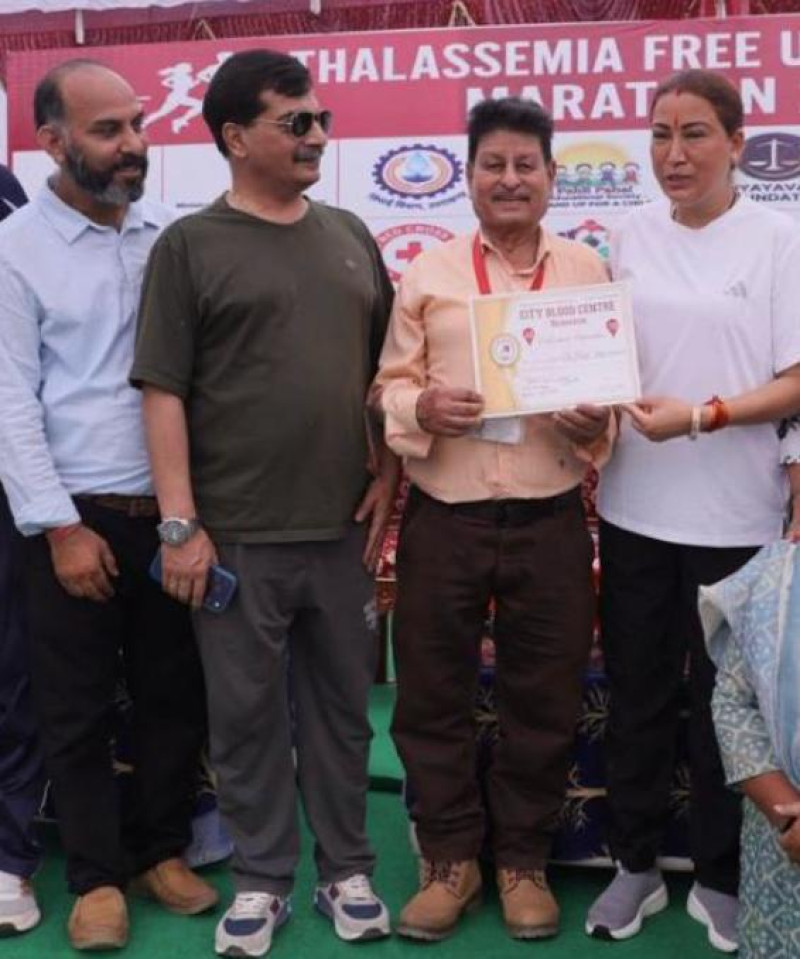 Lifetime Blood Donation Champion Dr. Anil Verma Receives 'Thalassemia Warrior' Honour