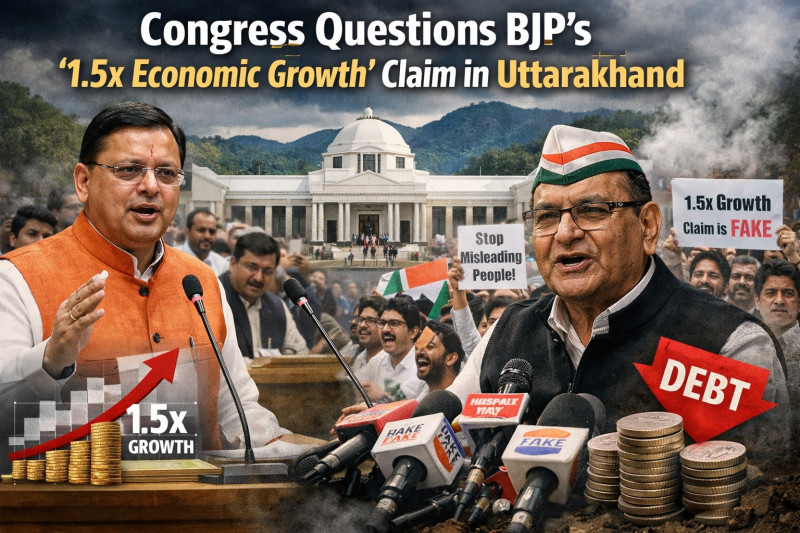 Congress Terms BJP’s 1.5x Economy Claim ‘Fake’ in Uttarakhand